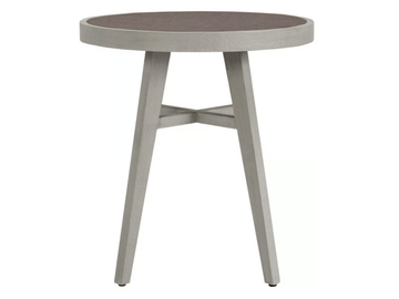 ROCK GARDEN - Teak round garden side table with ceramic insert by JANUS et Cie - view 3